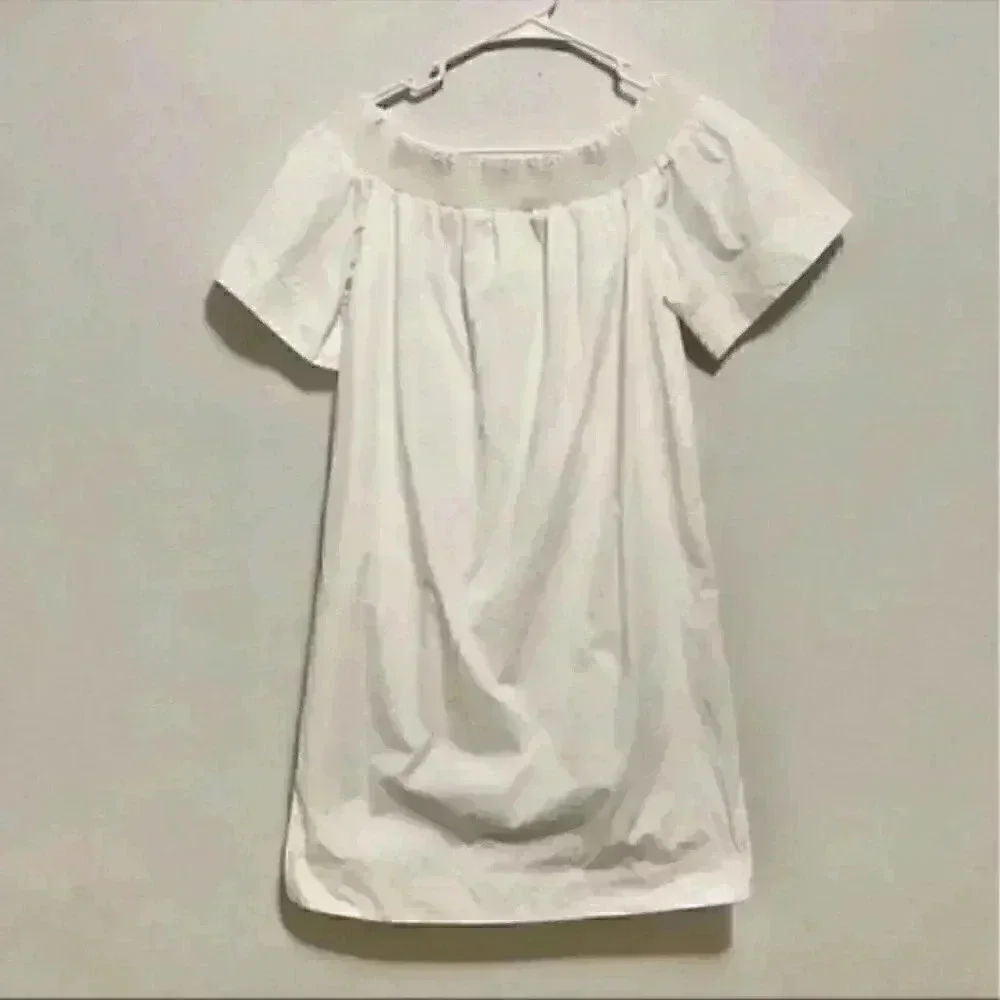 J crew white off the shoulder knee length dress in size 00